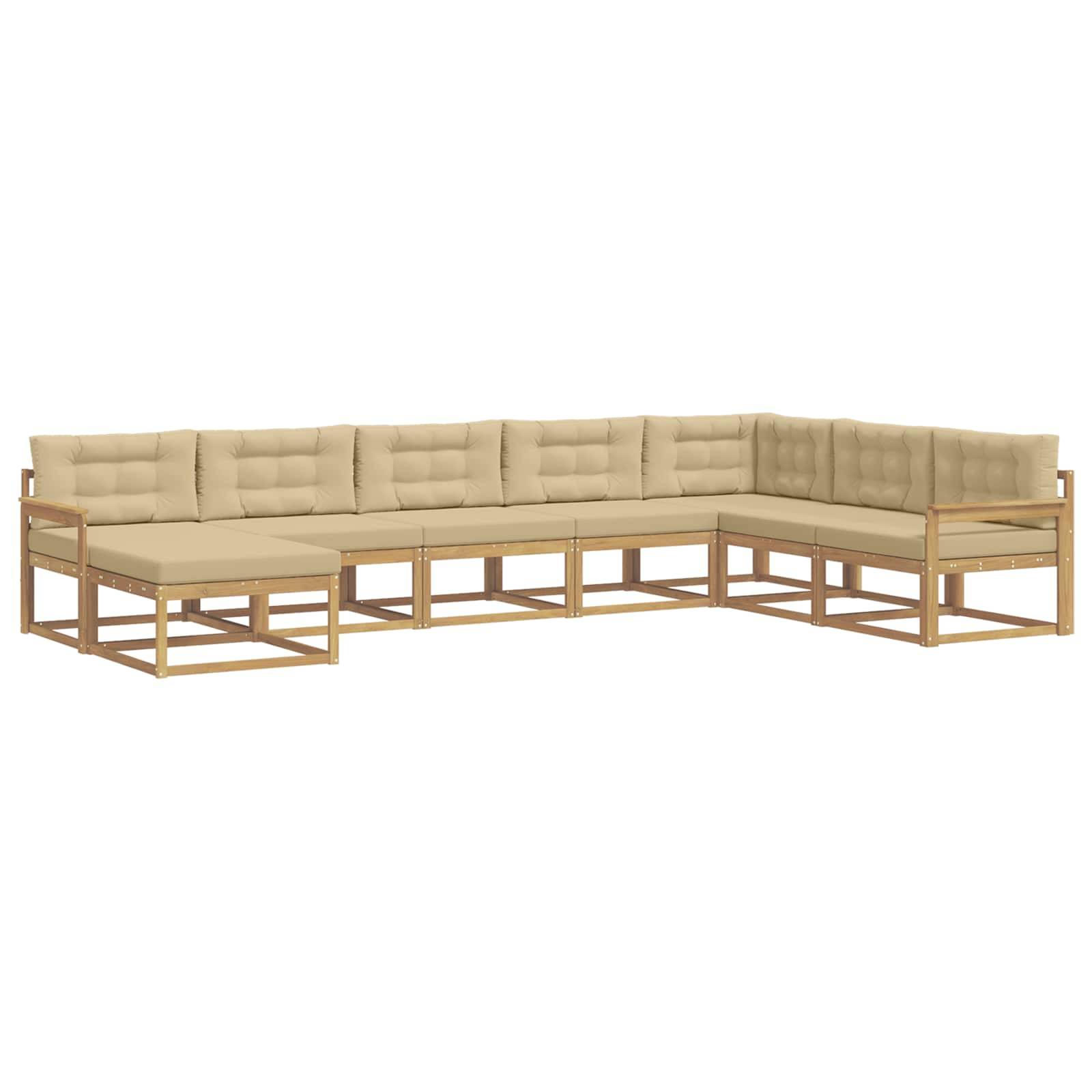 vidaXL Outdoor-Sofagarnitur 8 pcs Weiß und Beige