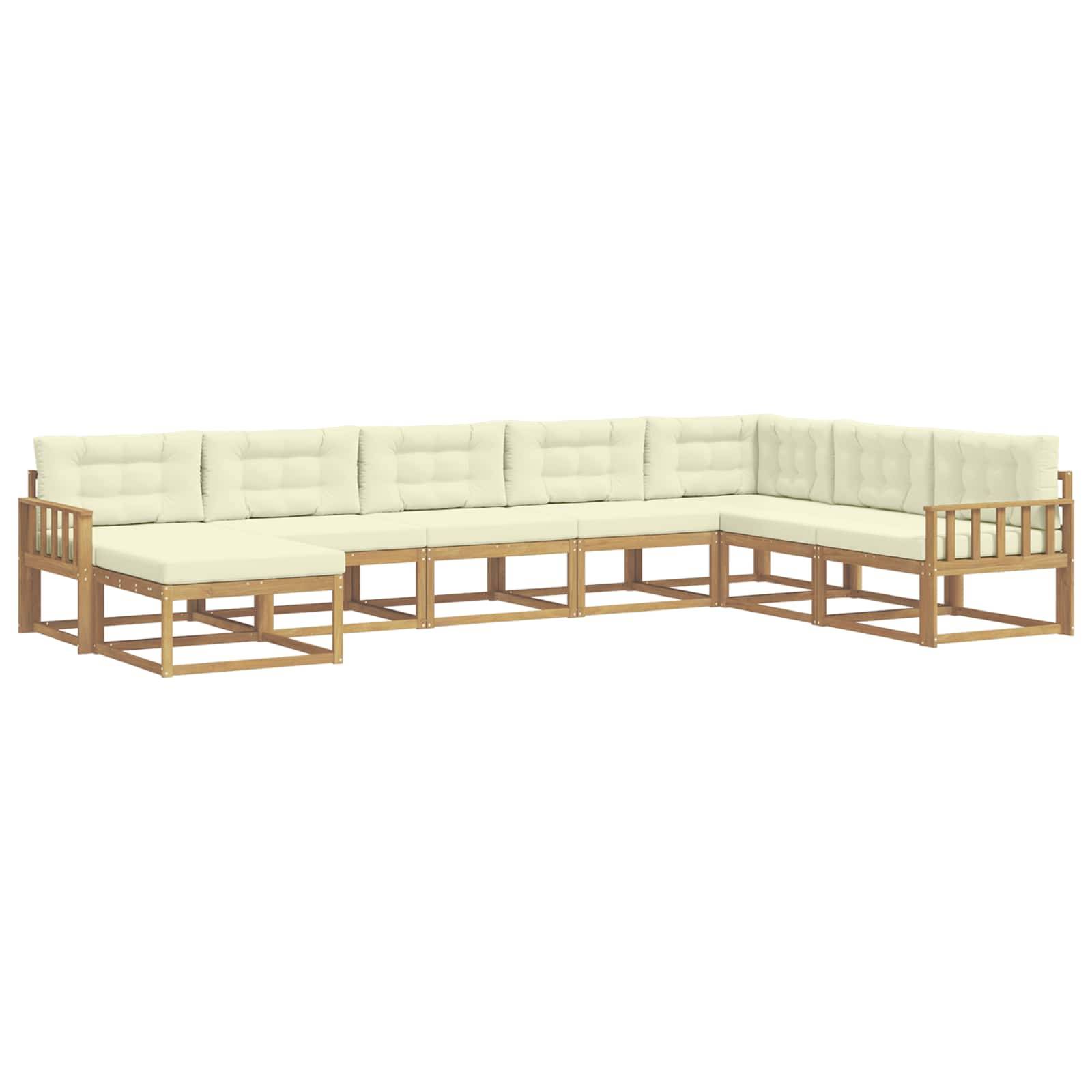 vidaXL Outdoor-Sofagarnitur 8 pcs Weiß und Creme