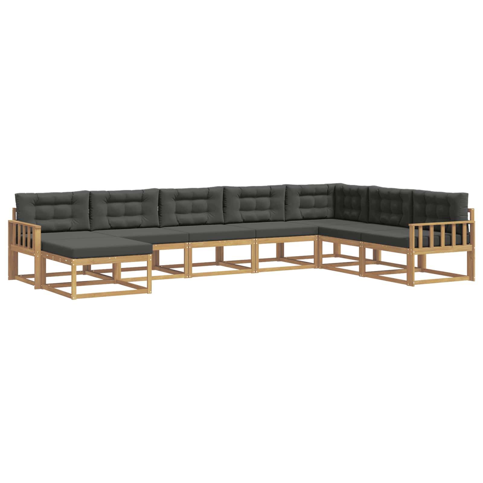 vidaXL Outdoor-Sofagarnitur 8 pcs Weiß und Anthrazit