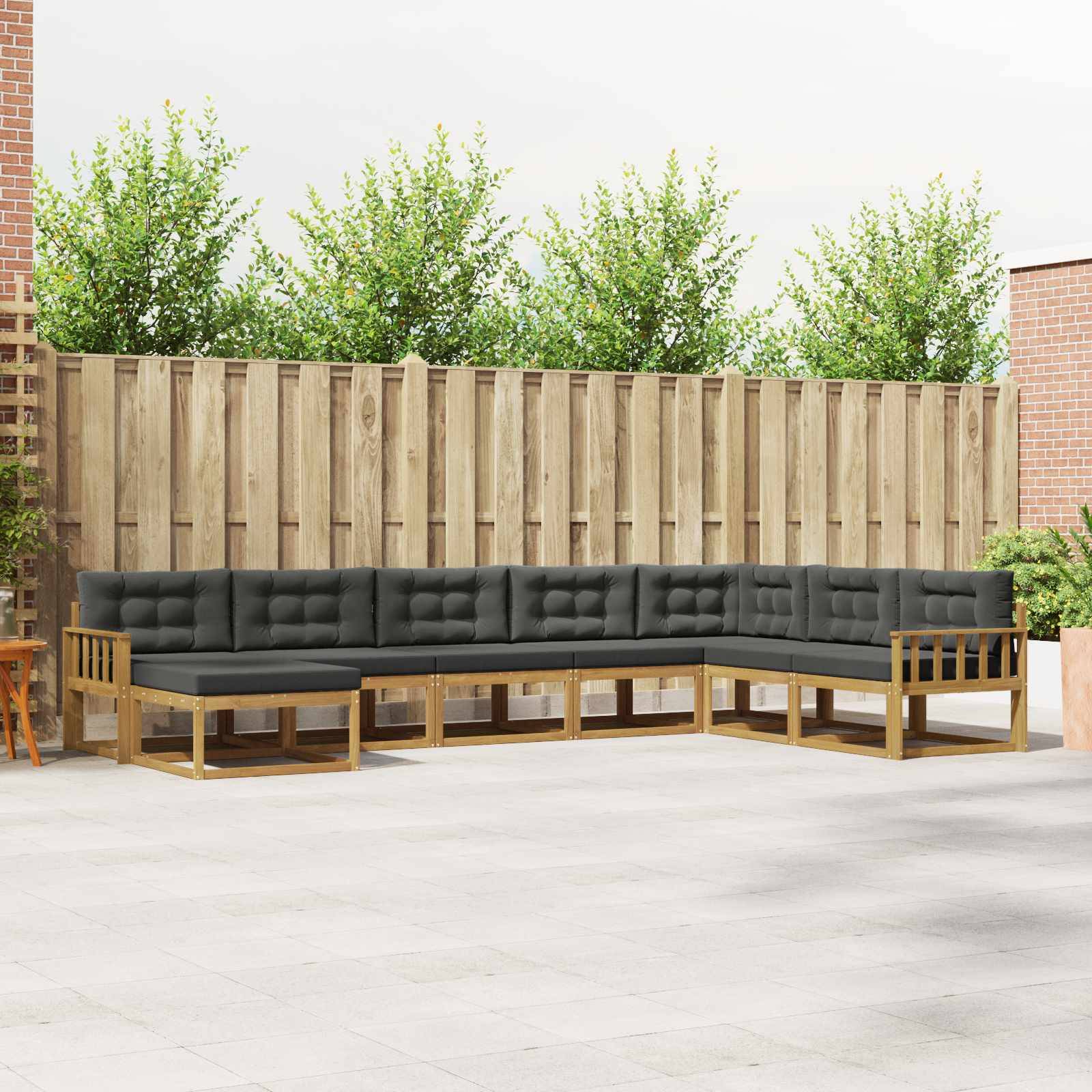 vidaXL Outdoor-Sofagarnitur 8 pcs Weiß und Anthrazit