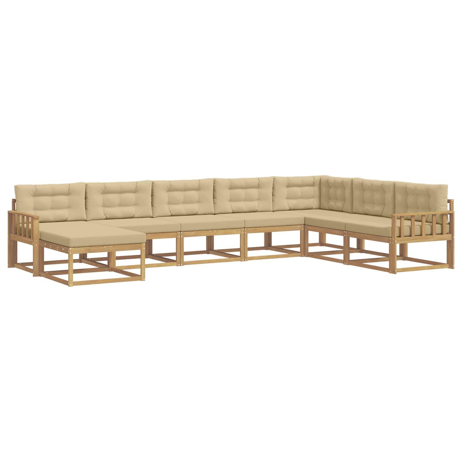 vidaXL Outdoor-Sofagarnitur 8 pcs Weiß und Beige