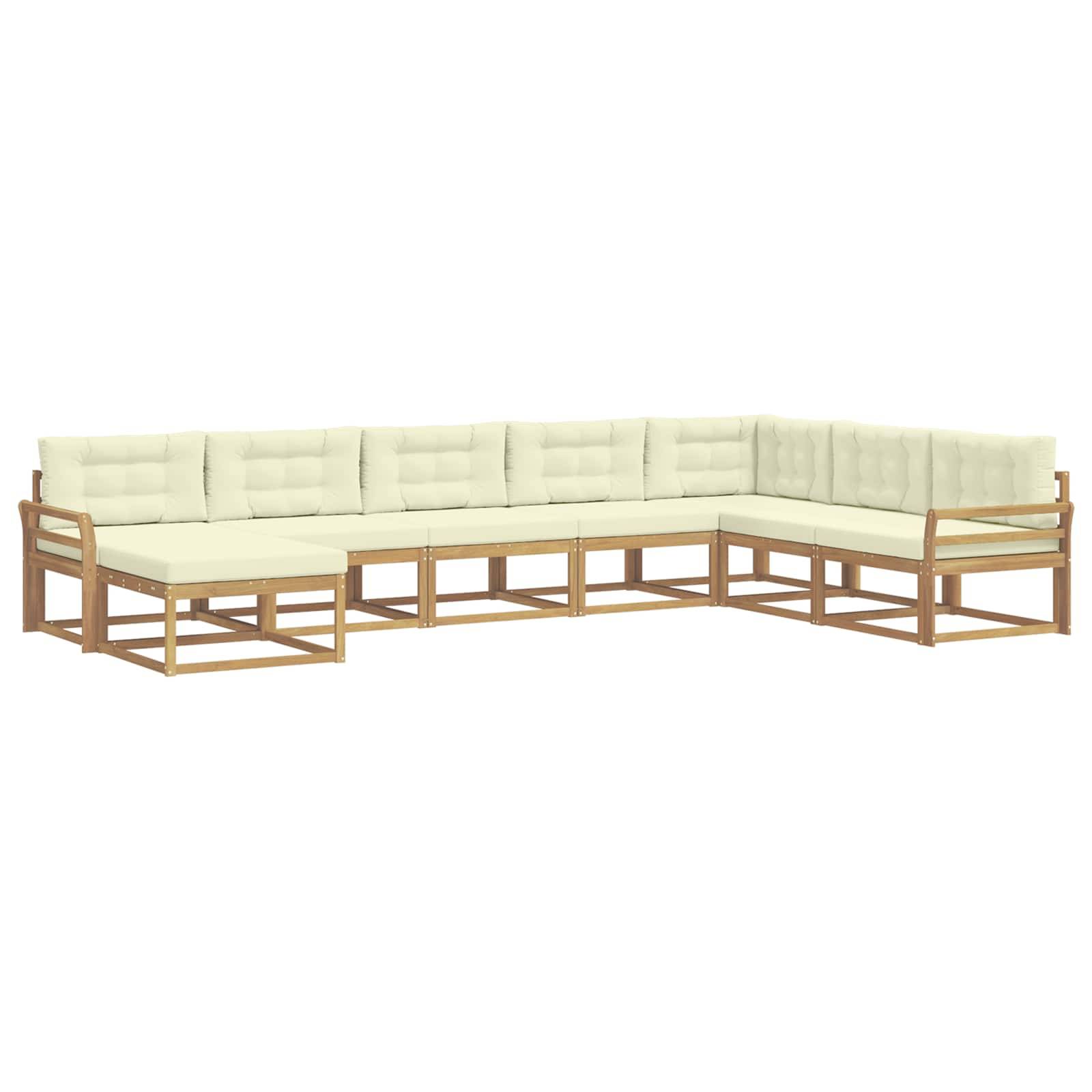 vidaXL Outdoor-Sofagarnitur 8 pcs Weiß und Creme