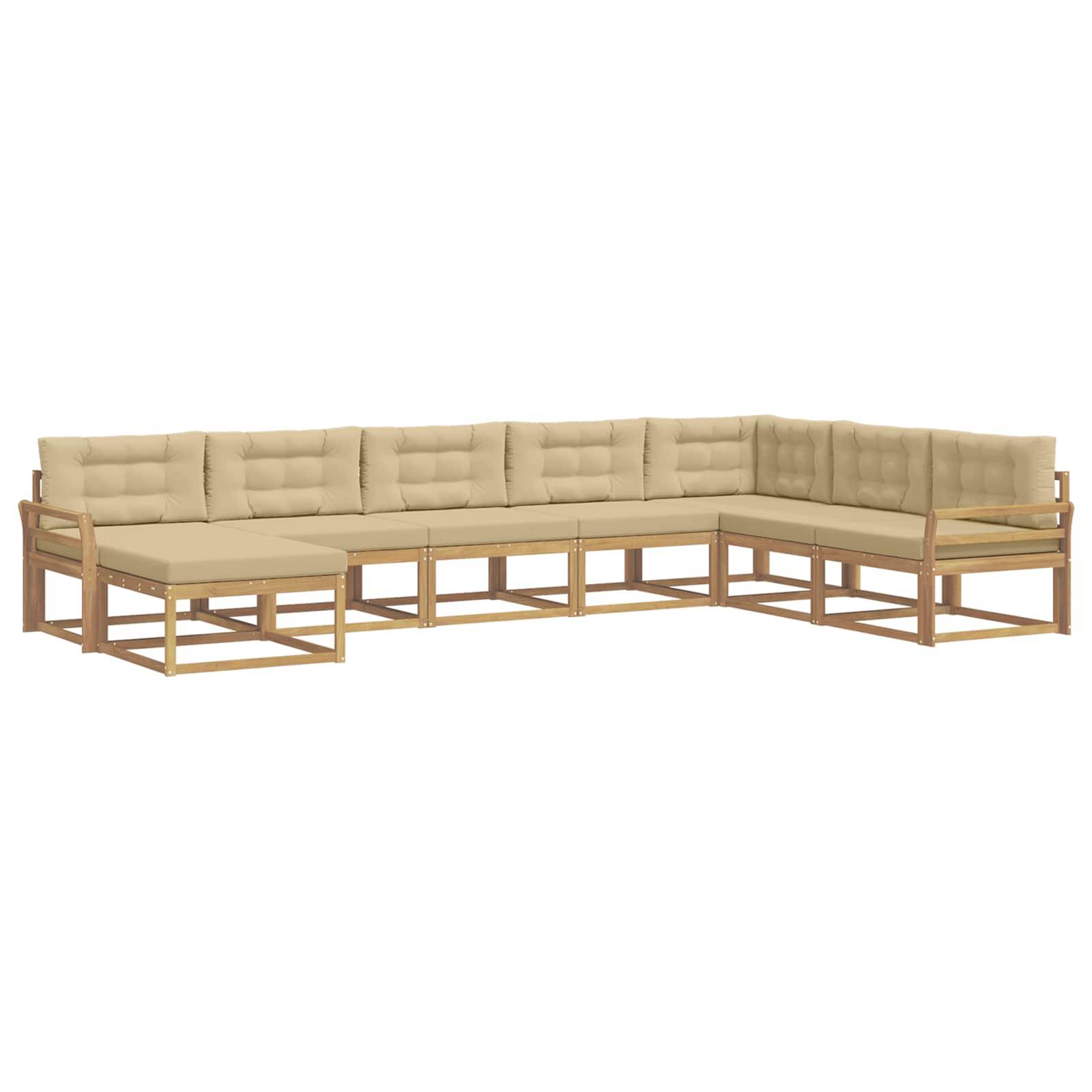 vidaXL Outdoor-Sofagarnitur 8 pcs Weiß und Beige