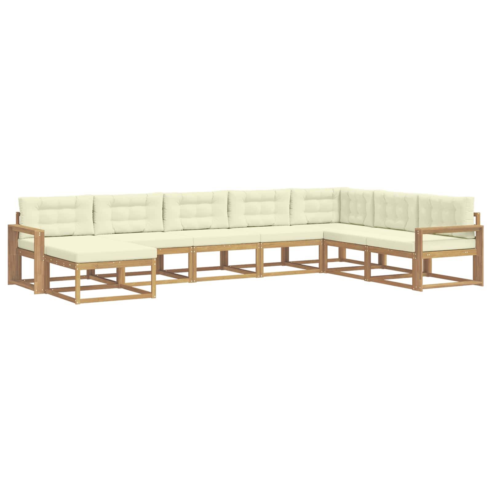 vidaXL Outdoor-Sofagarnitur 8 pcs Weiß und Creme