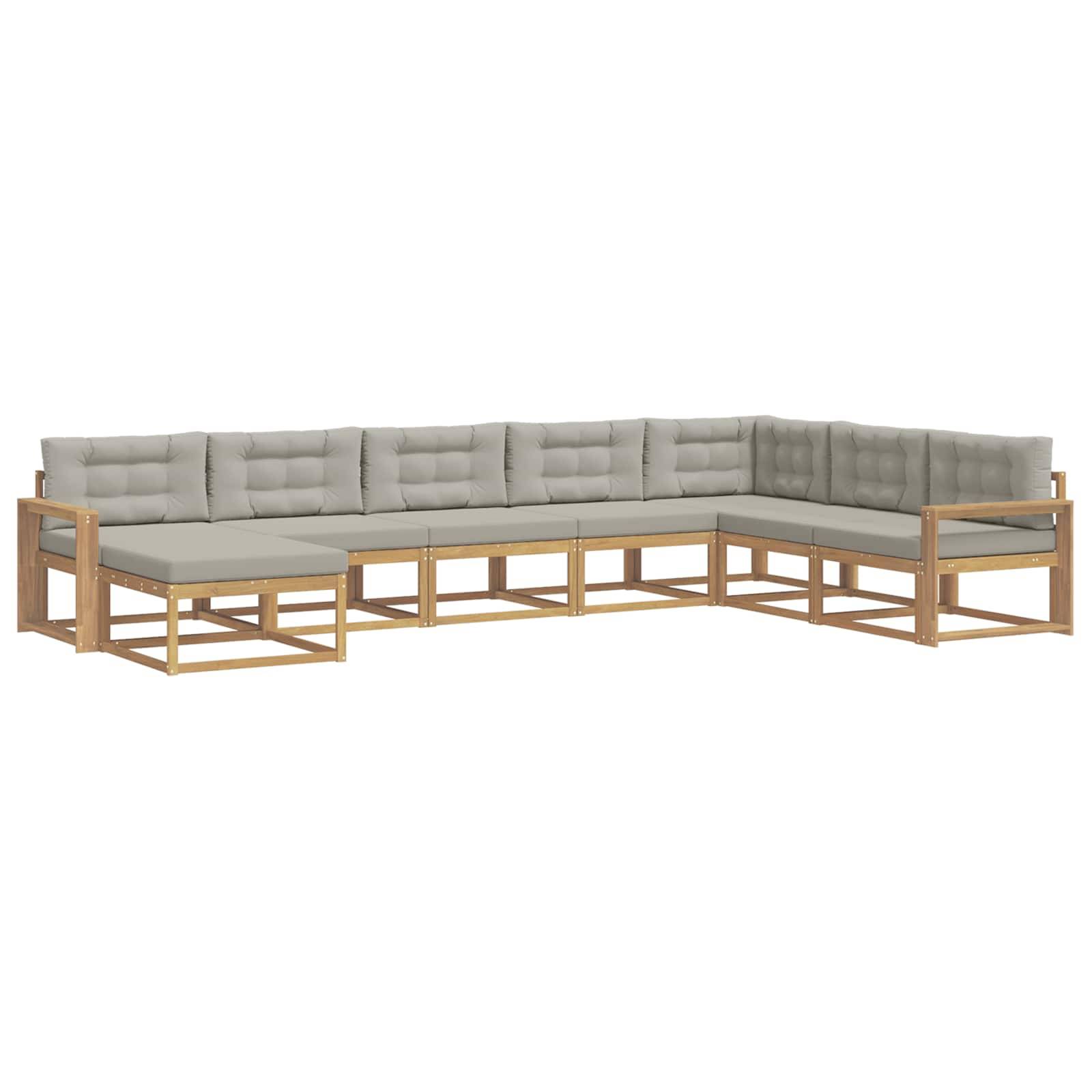 vidaXL Outdoor-Sofagarnitur 8 pcs Weiß und Hellgrau