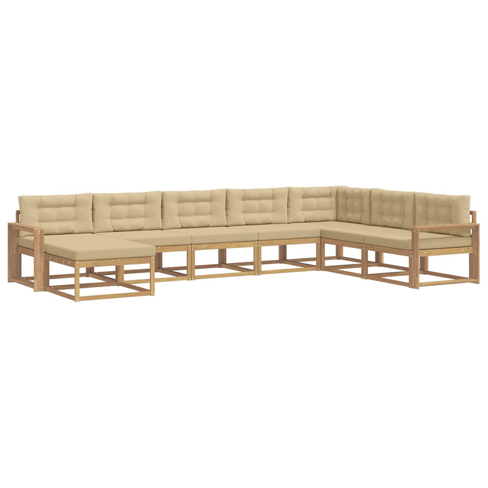 vidaXL Outdoor-Sofagarnitur 8 pcs Weiß und Beige