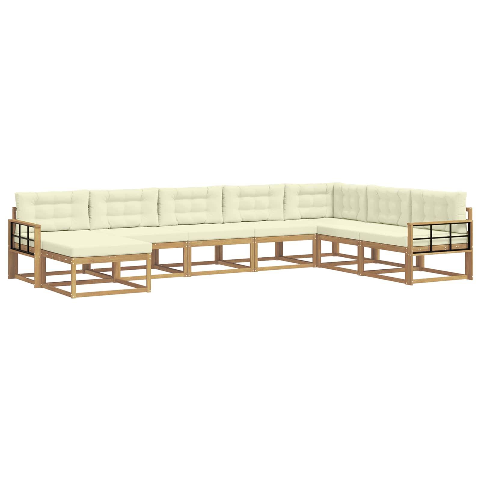 vidaXL Outdoor-Sofagarnitur 8 pcs Weiß und Creme
