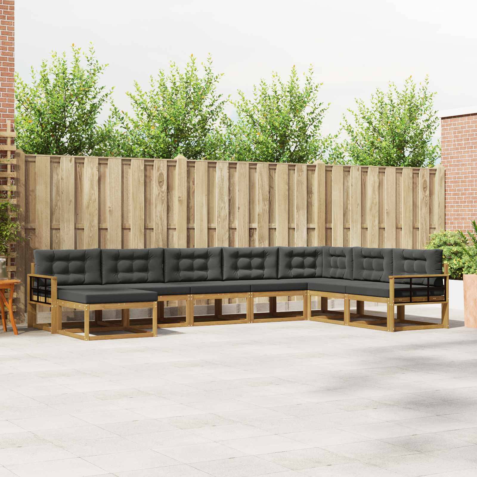 vidaXL Outdoor-Sofagarnitur 8 pcs Weiß und Anthrazit