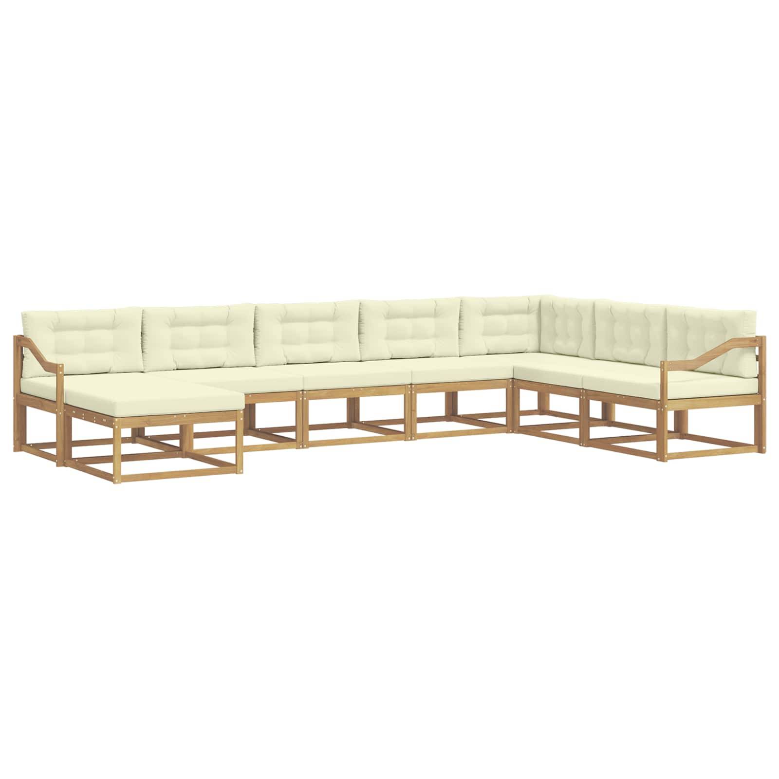 vidaXL Outdoor-Sofagarnitur 8 pcs Weiß und Creme