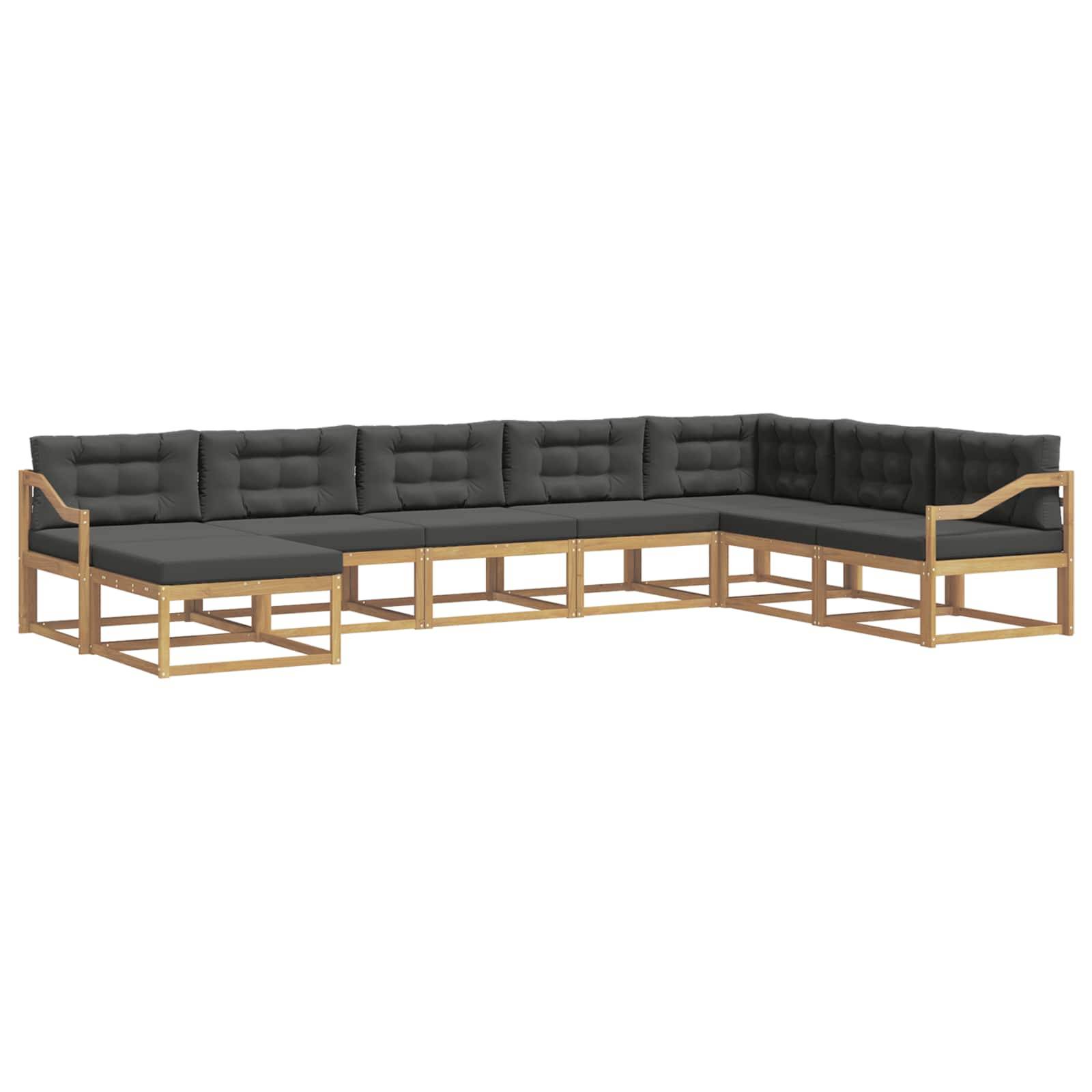 vidaXL Outdoor-Sofagarnitur 8 pcs Weiß und Anthrazit