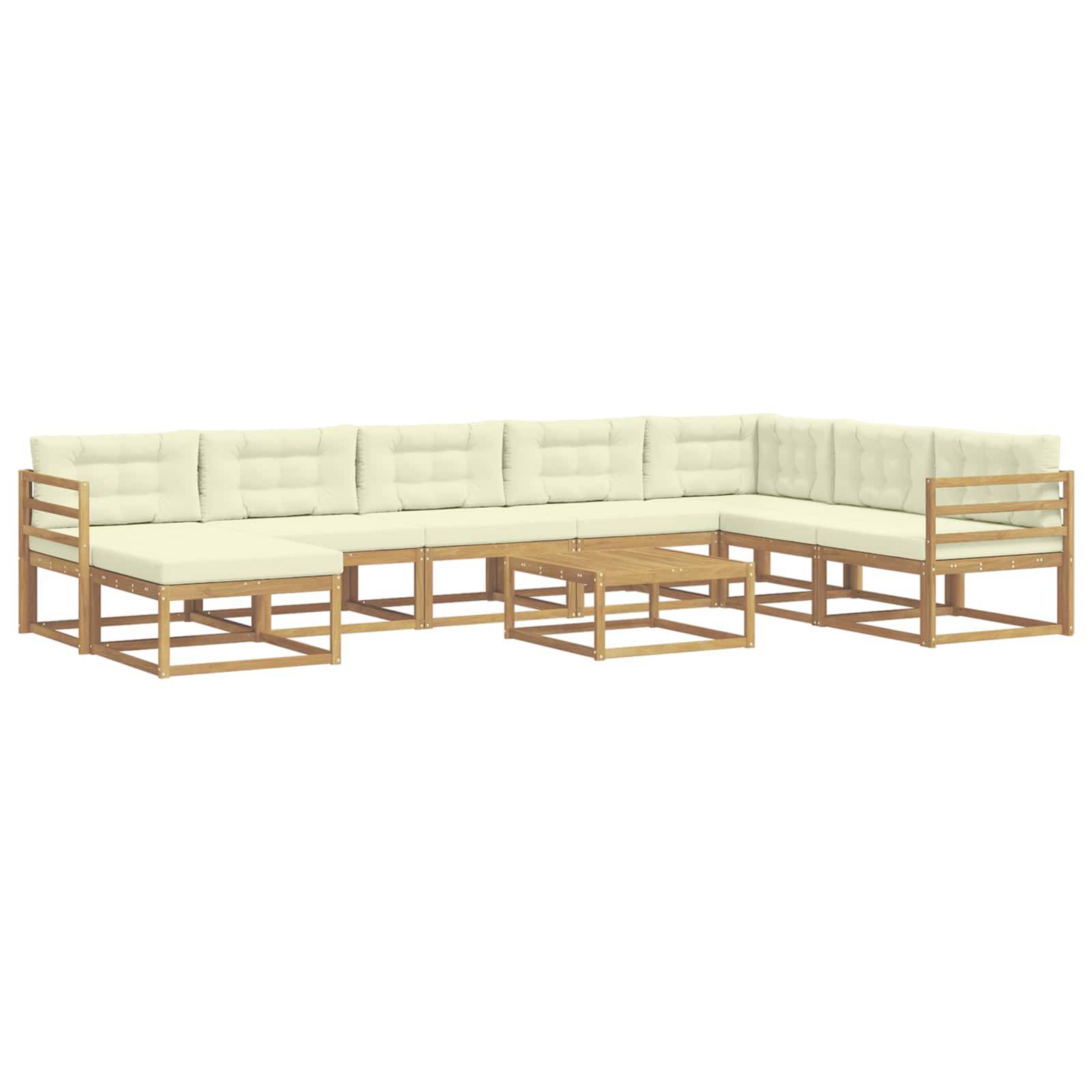 vidaXL Outdoor-Sofagarnitur 9 pcs Weiß und Creme