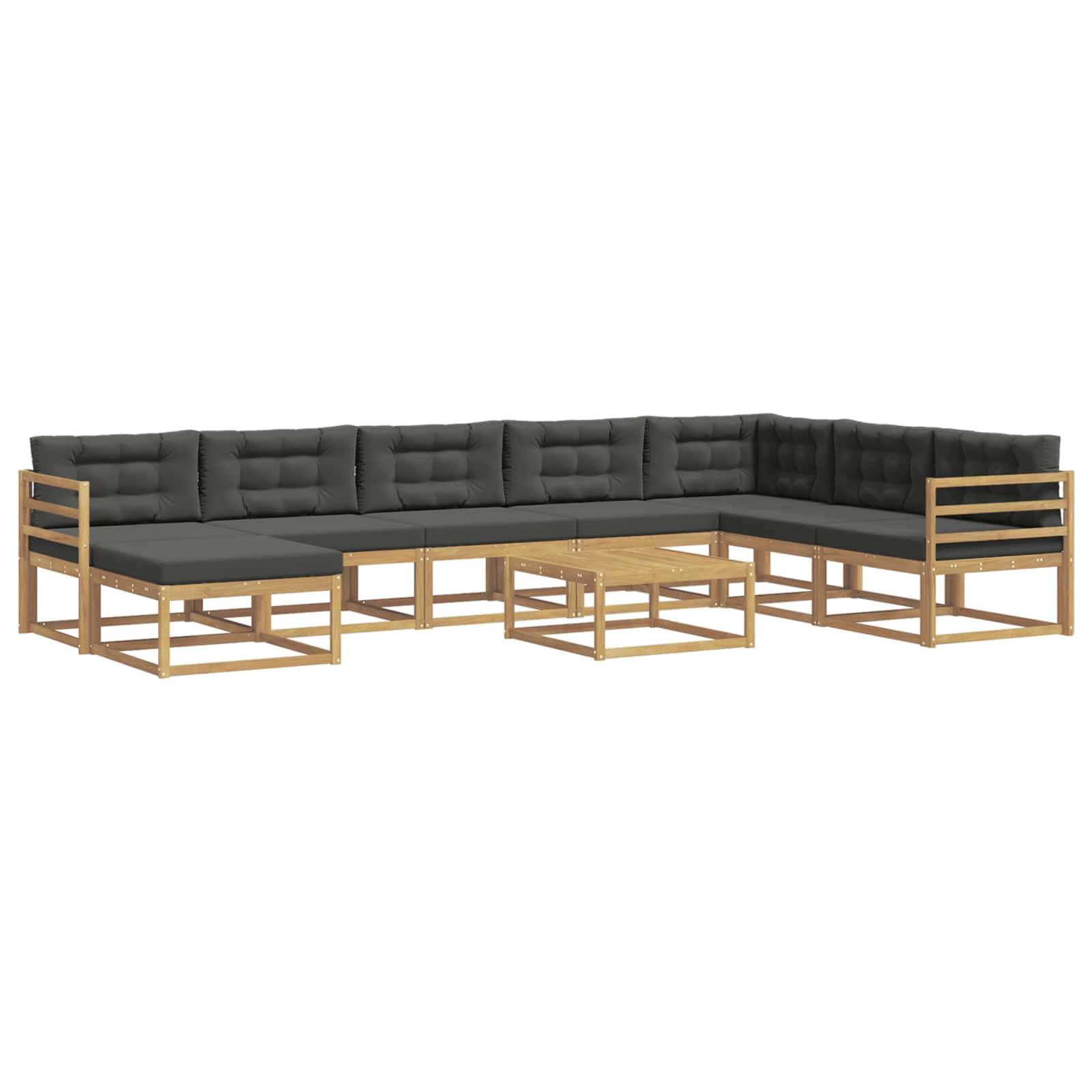 vidaXL Outdoor-Sofagarnitur 9 pcs Weiß und Anthrazit
