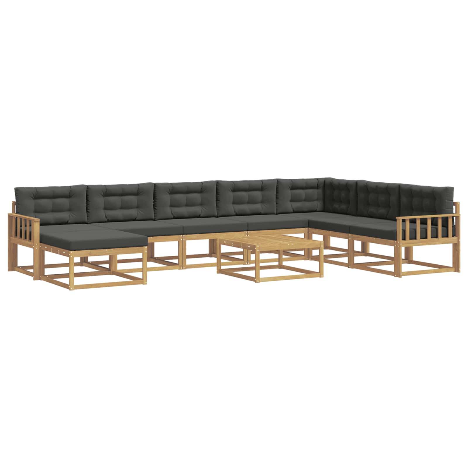 vidaXL Outdoor-Sofagarnitur 9 pcs Weiß und Anthrazit