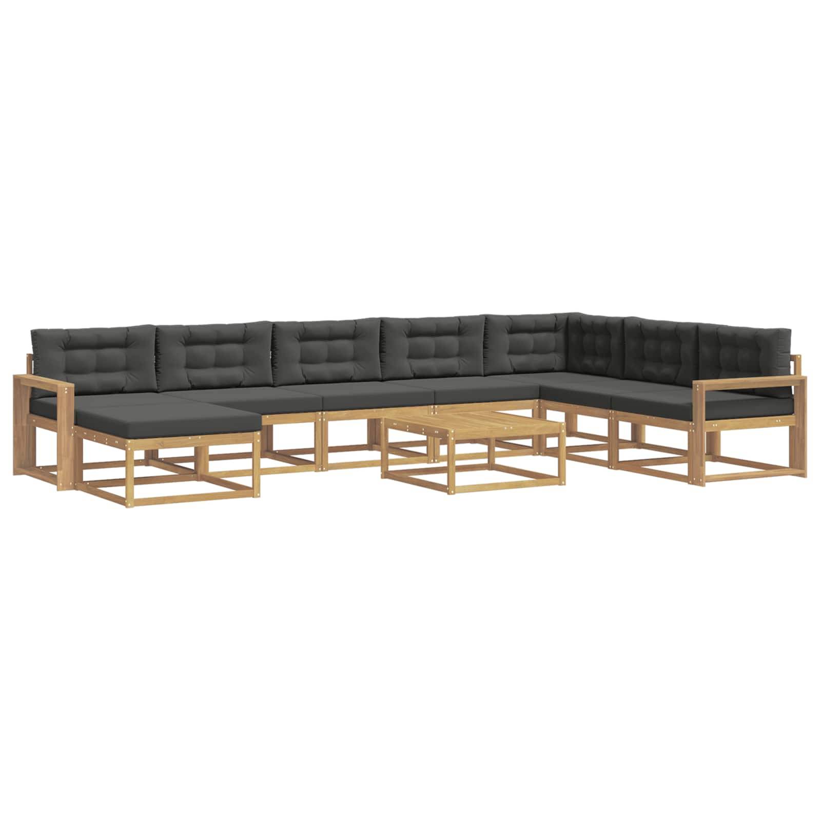vidaXL Outdoor-Sofagarnitur 9 pcs Weiß und Anthrazit