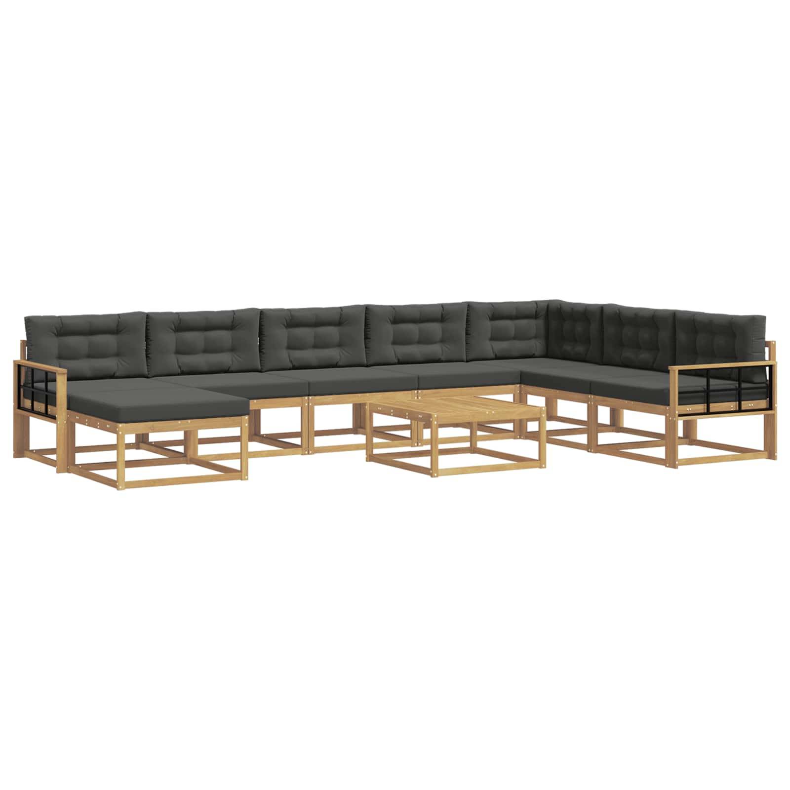 vidaXL Outdoor-Sofagarnitur 9 pcs Weiß und Anthrazit