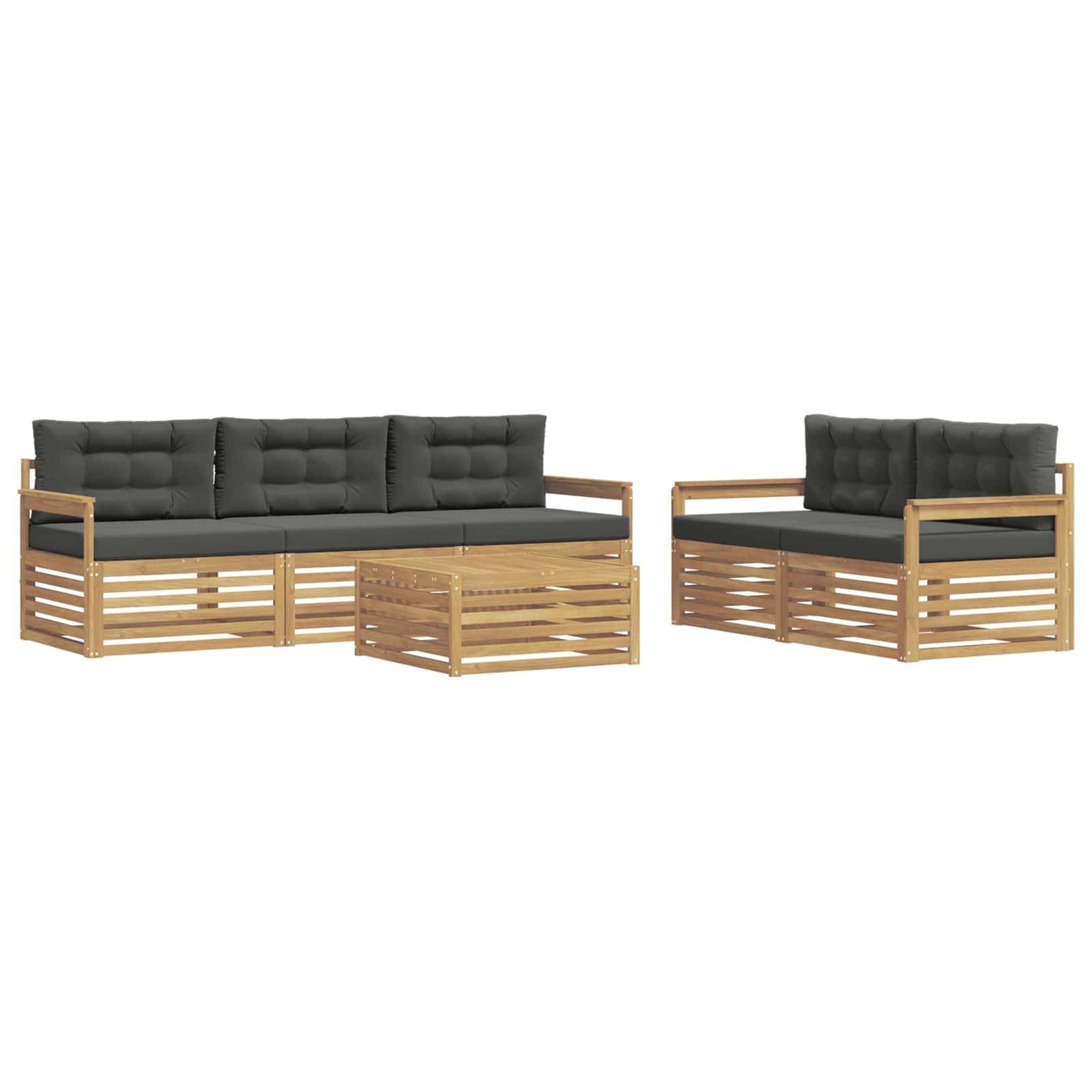 vidaXL Outdoor-Sofagarnitur 6 pcs Weiß und Anthrazit
