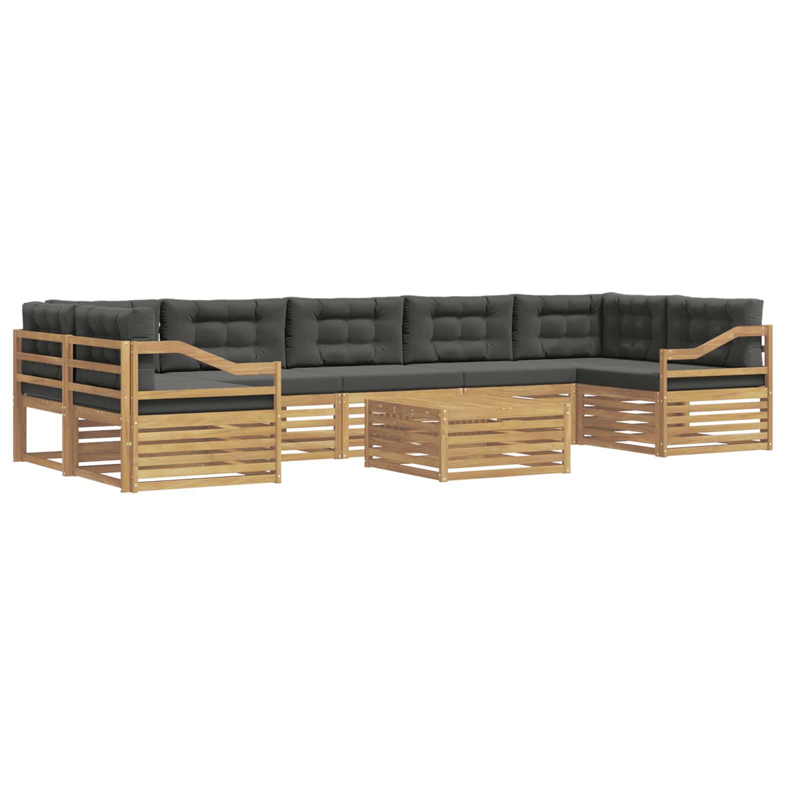vidaXL Outdoor-Sofagarnitur 8 pcs Weiß und Anthrazit Massivholz Akazie