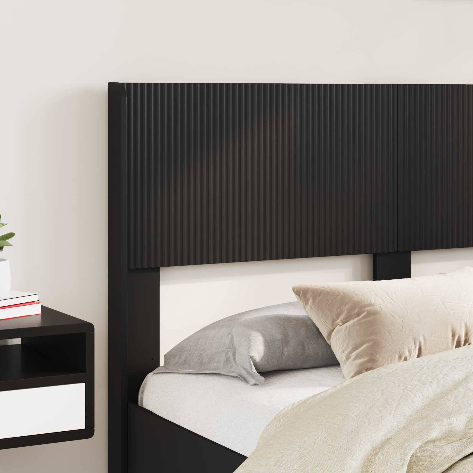 vidaXL Bettgestell mit Stauraum und Kopfteil Schwarz 135 x 190 cm