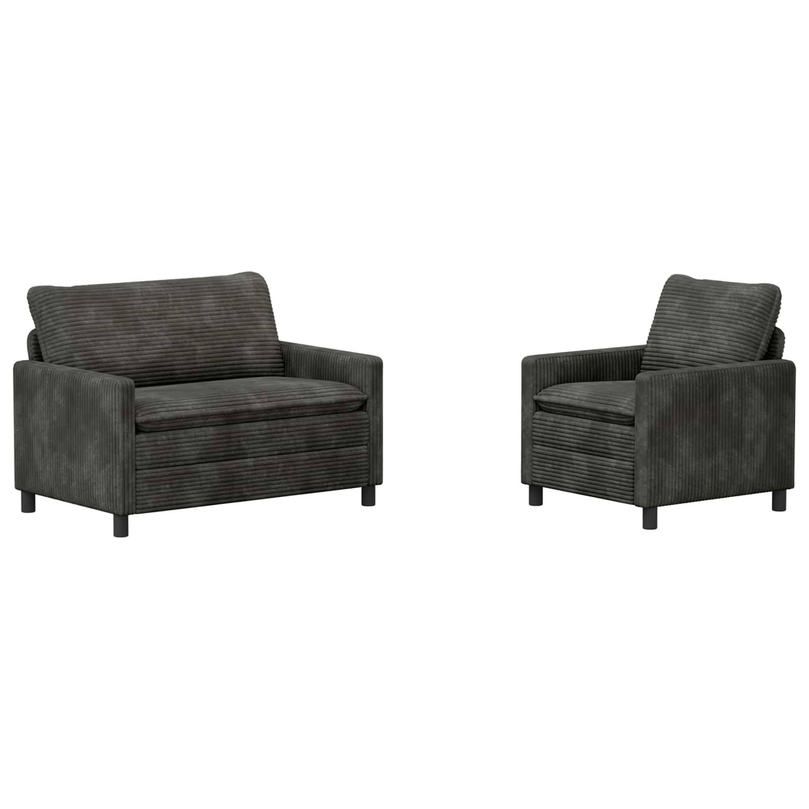 vidaXL Sofa Set 2 pcs Anthrazit Polyester