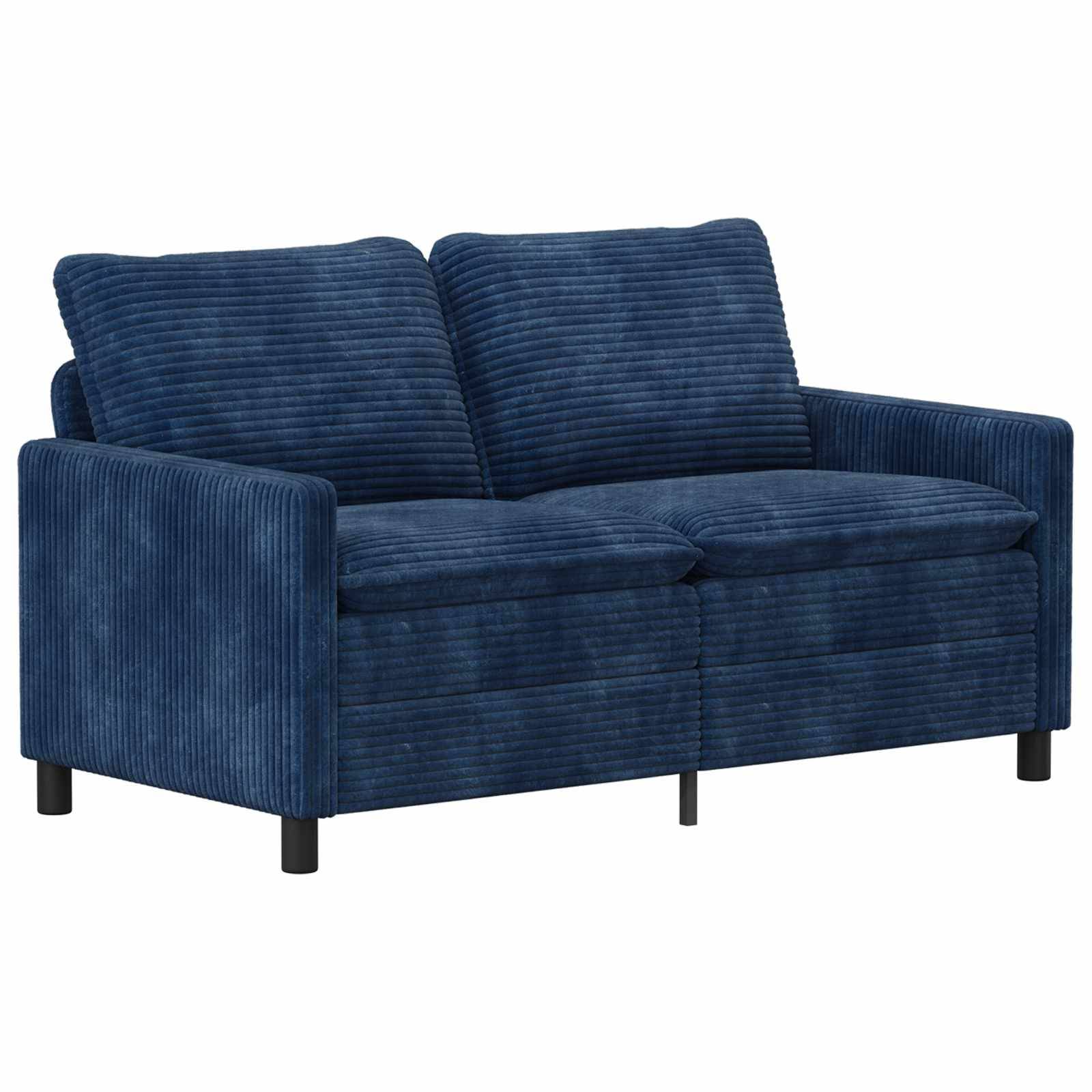 vidaXL Sofa Set 2 pcs Marineblau Polyester