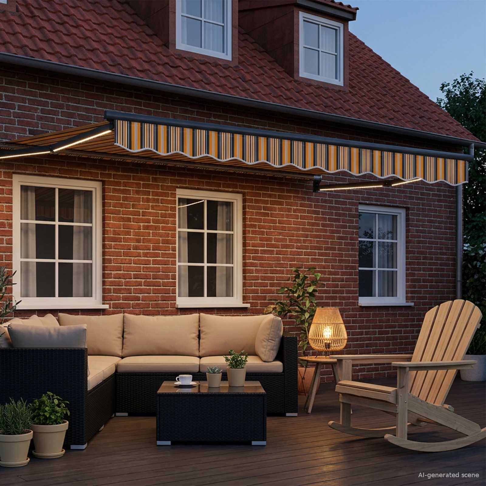 vidaXL Manuelle Gelenkarmmarkise mit LEDs 3 x 2 m