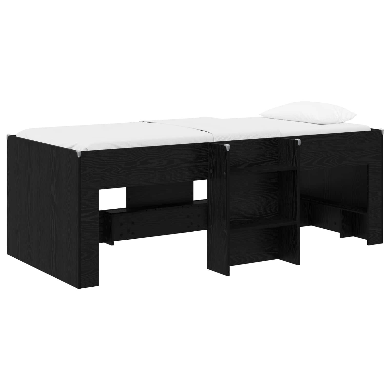 vidaXL Hochbett für Kinder 2 pcs Schwarze Eiche 193 x 96,1 x 68,5 cm