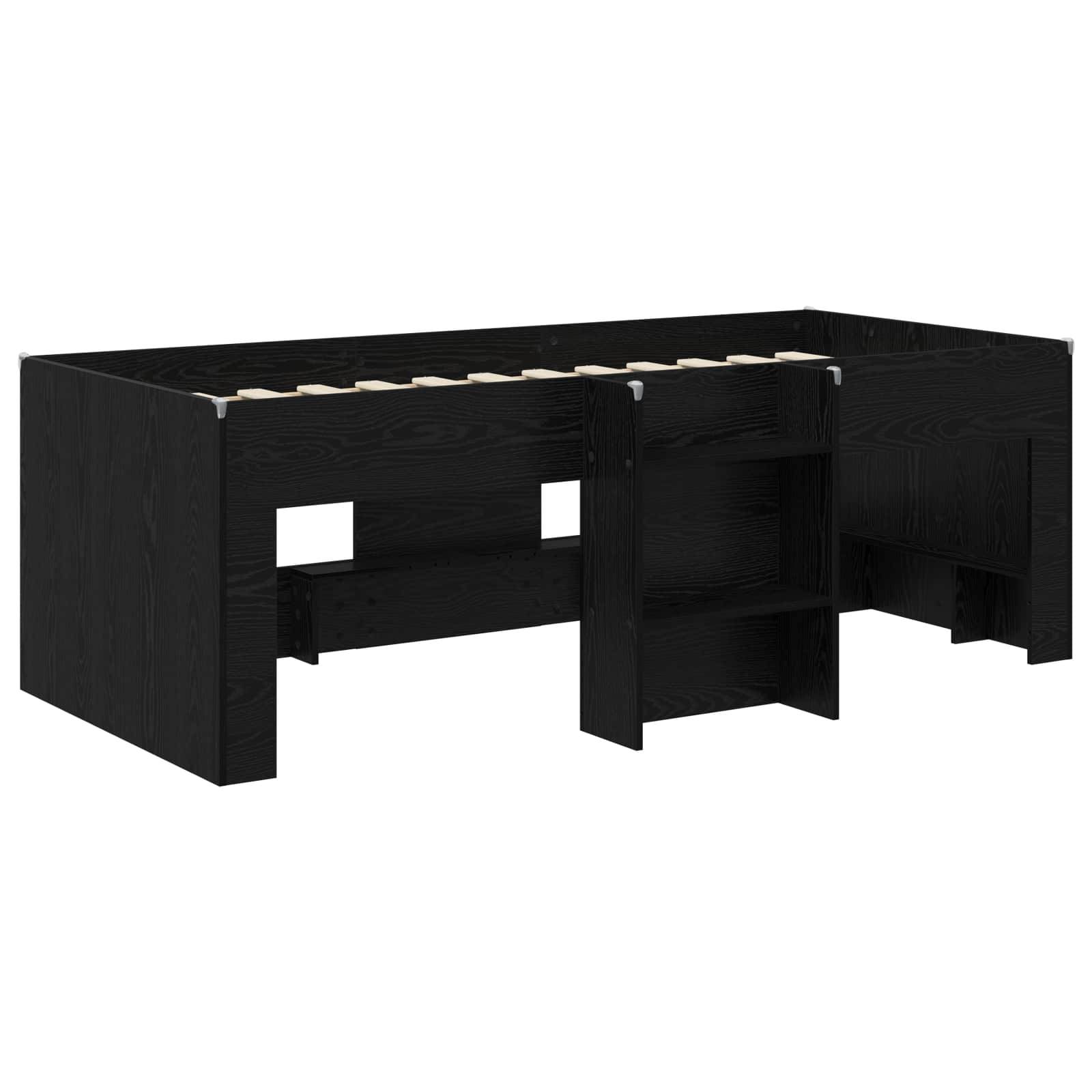 vidaXL Hochbett für Kinder 2 pcs Schwarze Eiche 90 x 200 cm