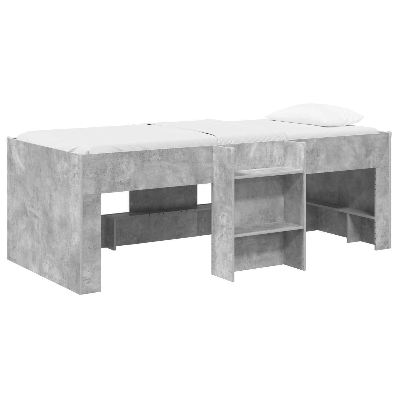 vidaXL Hochbett für Kinder 2 pcs Betongrau 90 x 200 cm Holzwerkstoff