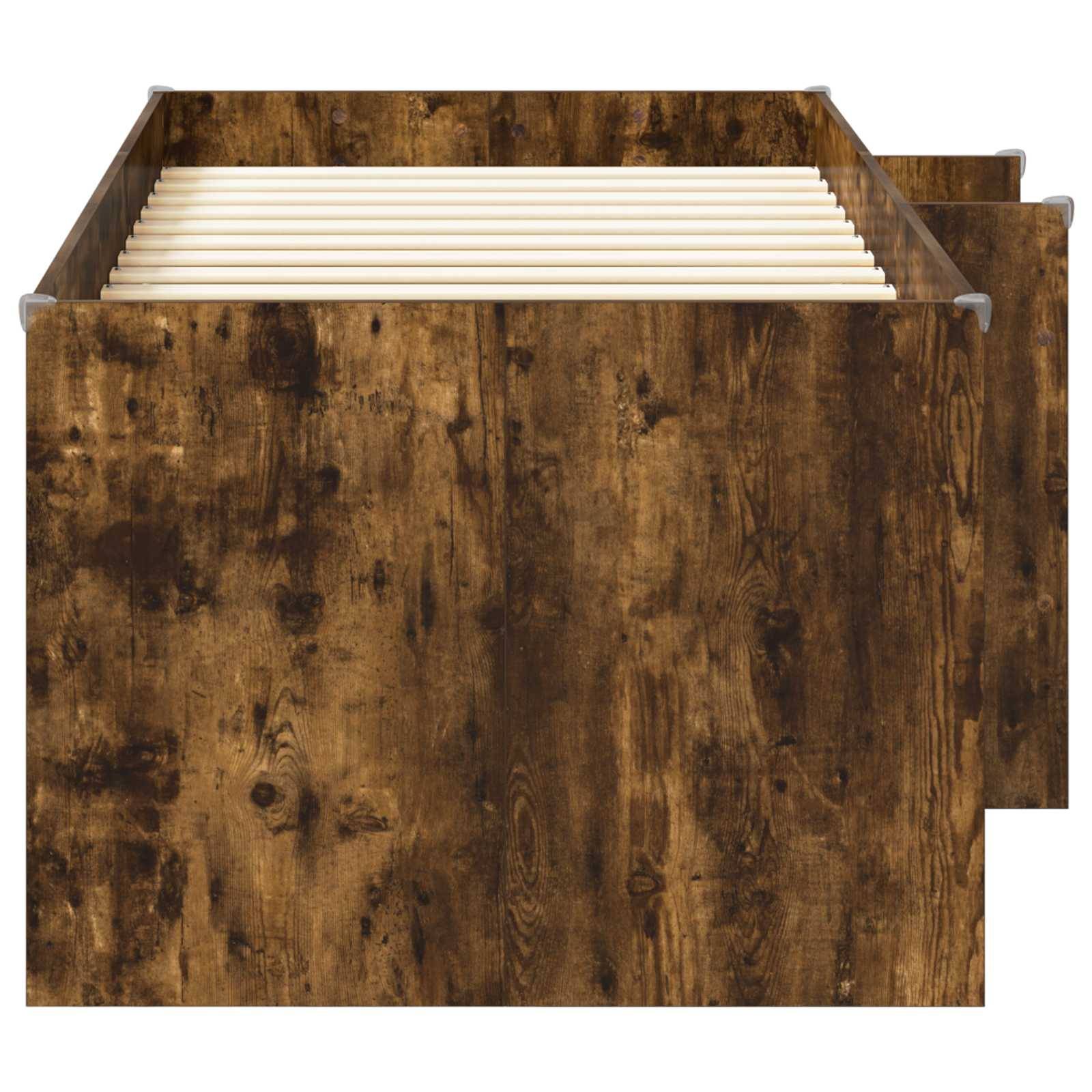 vidaXL Hochbett für Kinder 2 pcs Geräucherte Eiche 90 x 200 cm