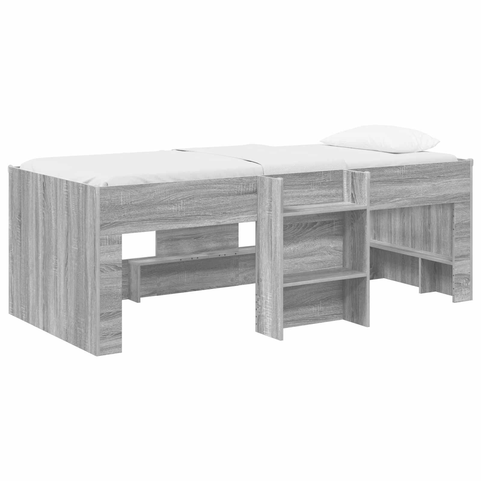 vidaXL Hochbett für Kinder 2 pcs Grau Sonoma 193 x 96,1 x 68,5 cm