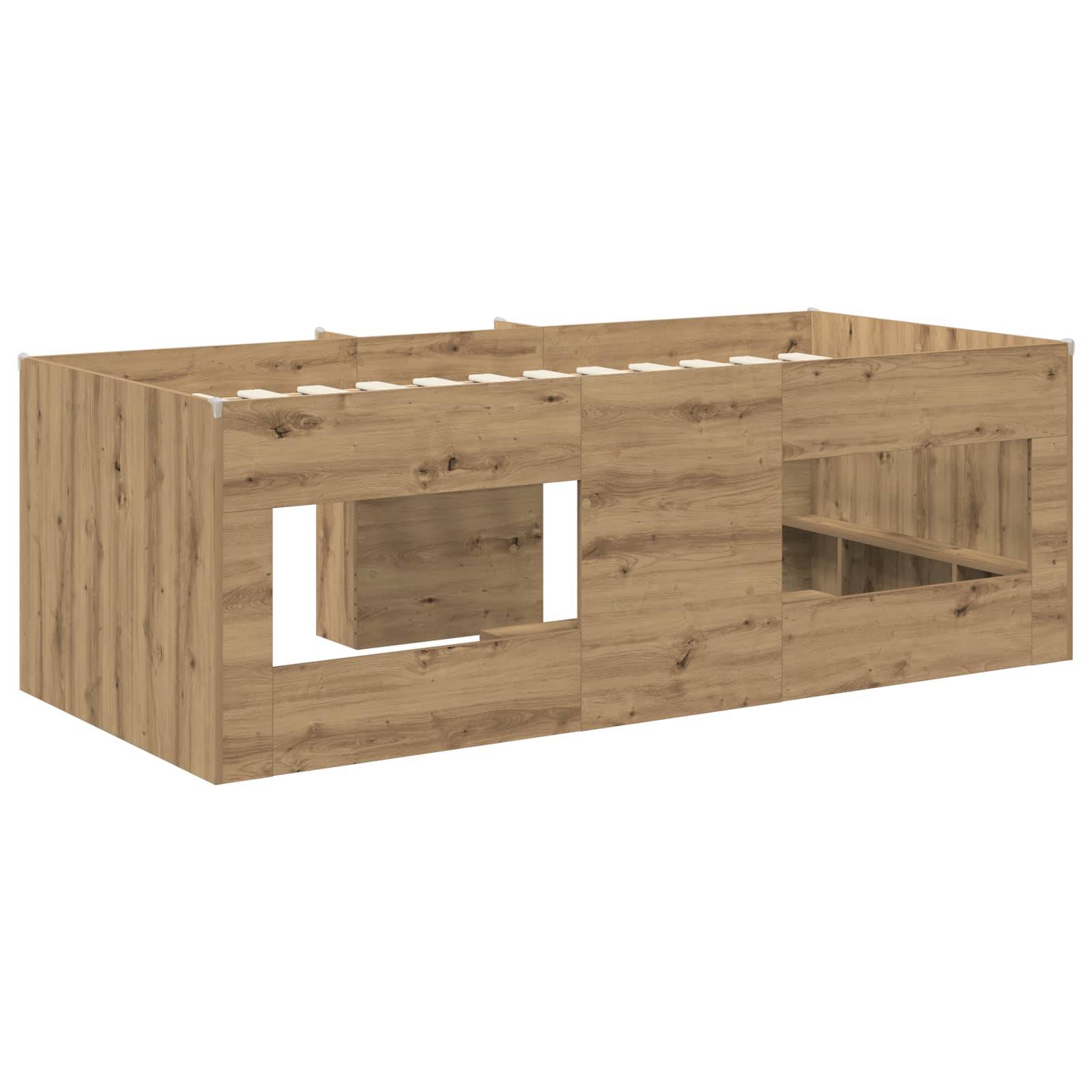 vidaXL Hochbett für Kinder 2 pcs Artisan-Eiche 90 x 190 cm