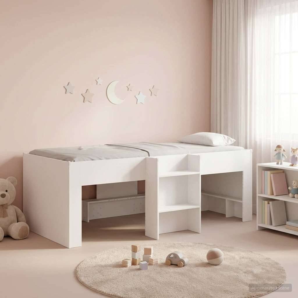 vidaXL Hochbett für Kinder 2 pcs Weiß 90 x 200 cm Holzwerkstoff