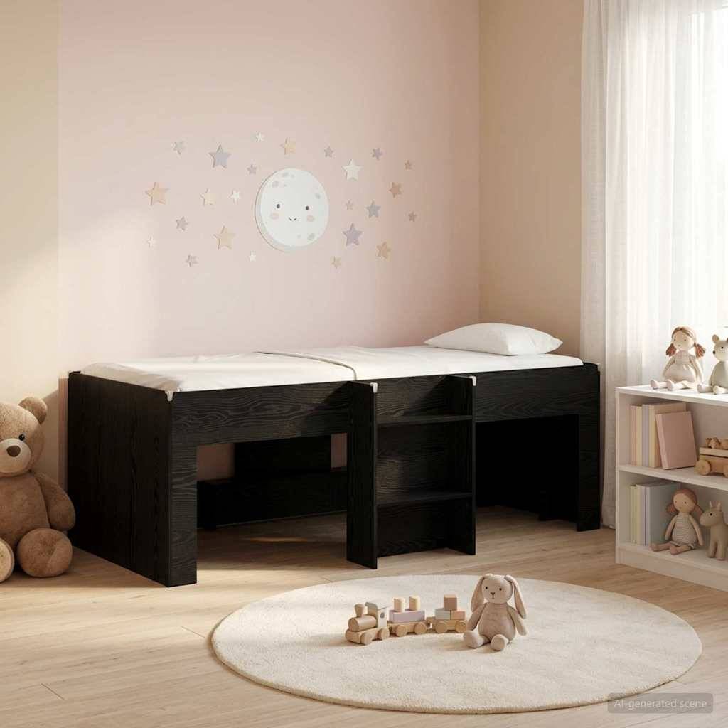 vidaXL Hochbett für Kinder 2 pcs Schwarze Eiche 90 x 200 cm