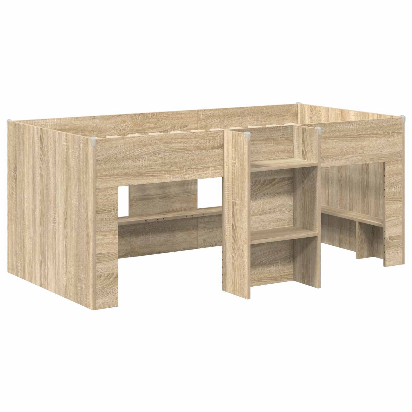 vidaXL Bett mit Tunnel 3 Stk. Sonoma und Pink Holzwerkstoff