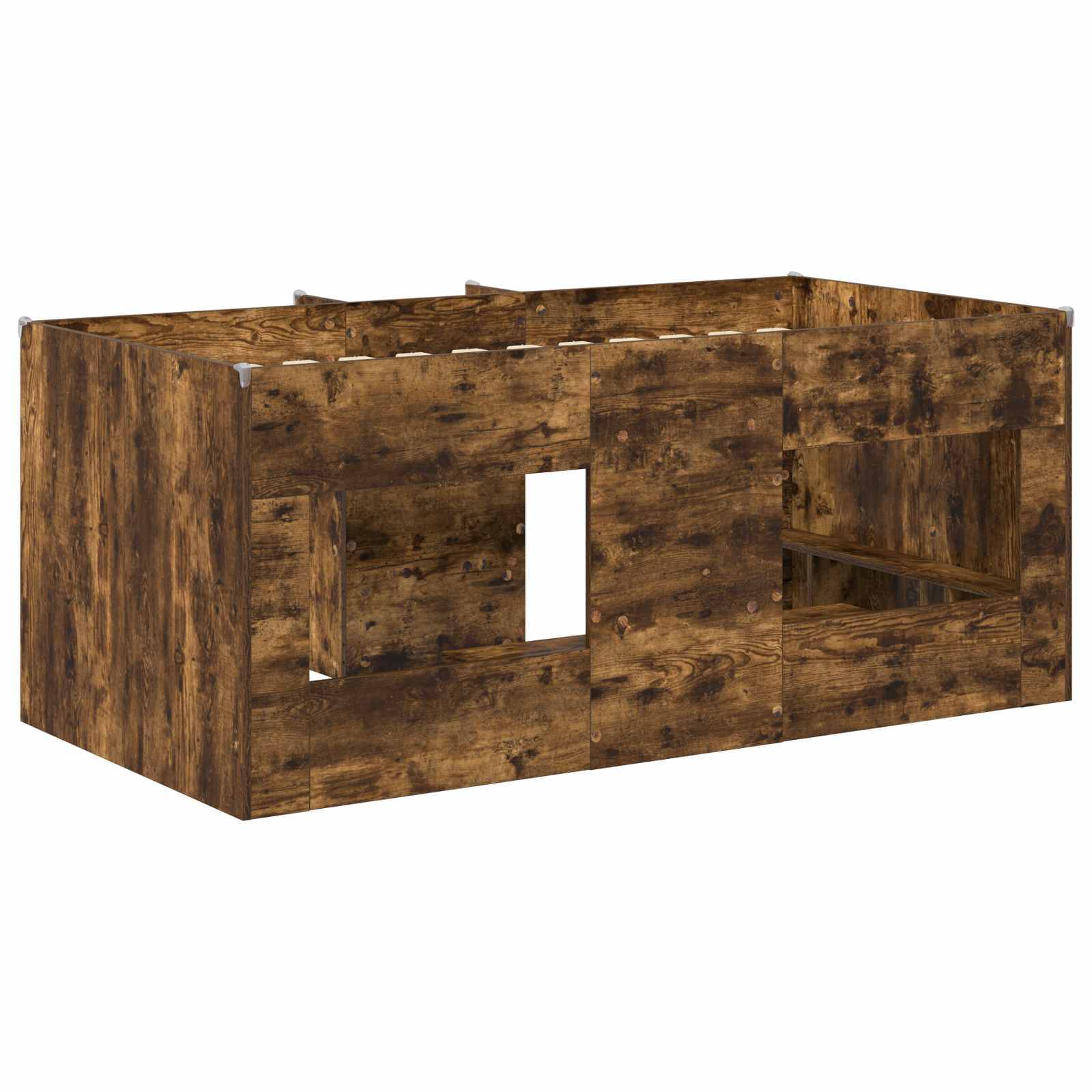 vidaXL Hochbett für Kinder 2 pcs Geräucherte Eiche Holzwerkstoff