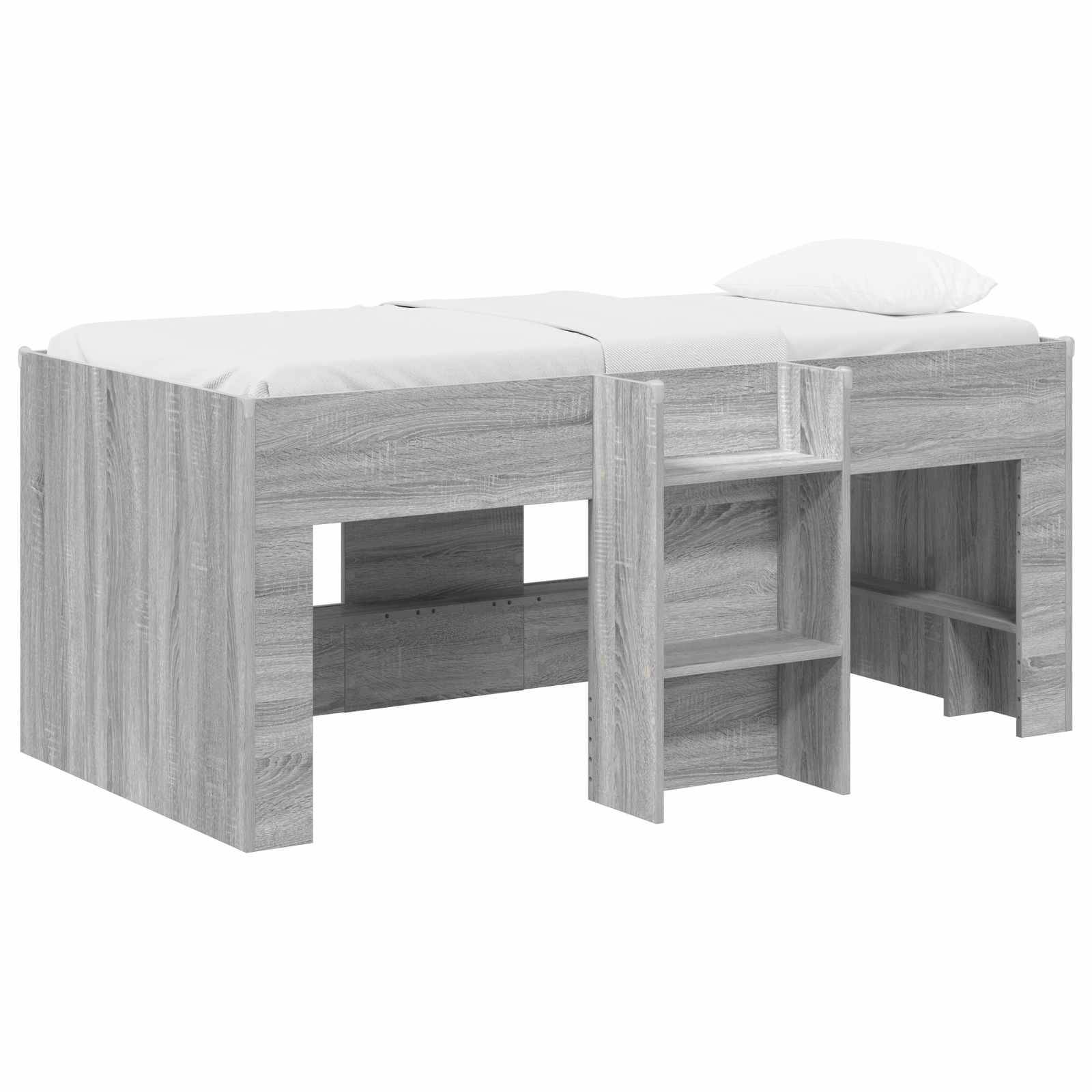 vidaXL Hochbett für Kinder 2 pcs Grau Sonoma 163 x 101,1 x 68,5 cm