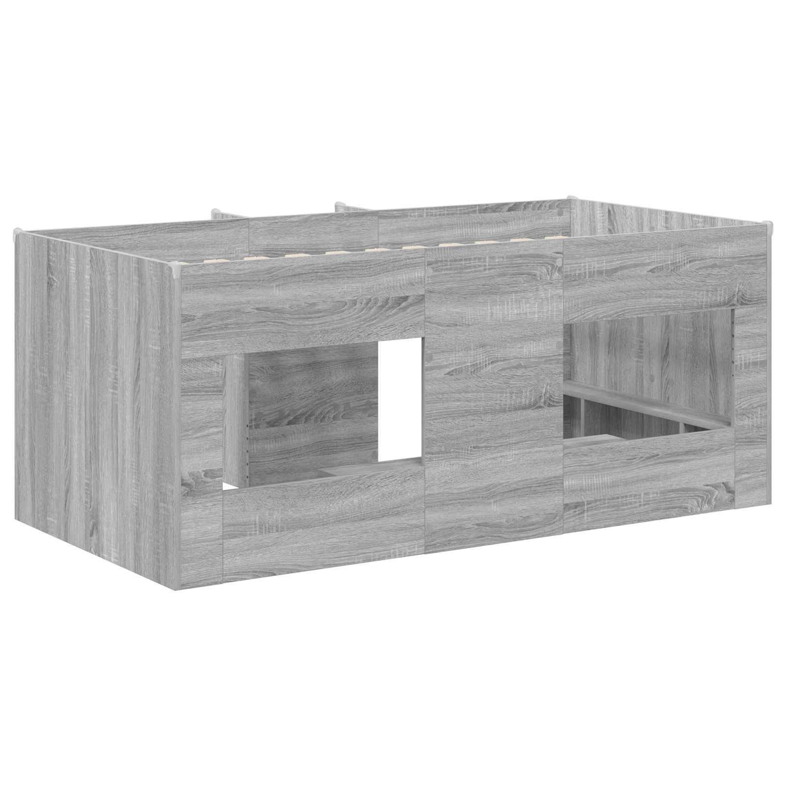 vidaXL Hochbett für Kinder 2 pcs Grau Sonoma 163 x 101,1 x 68,5 cm