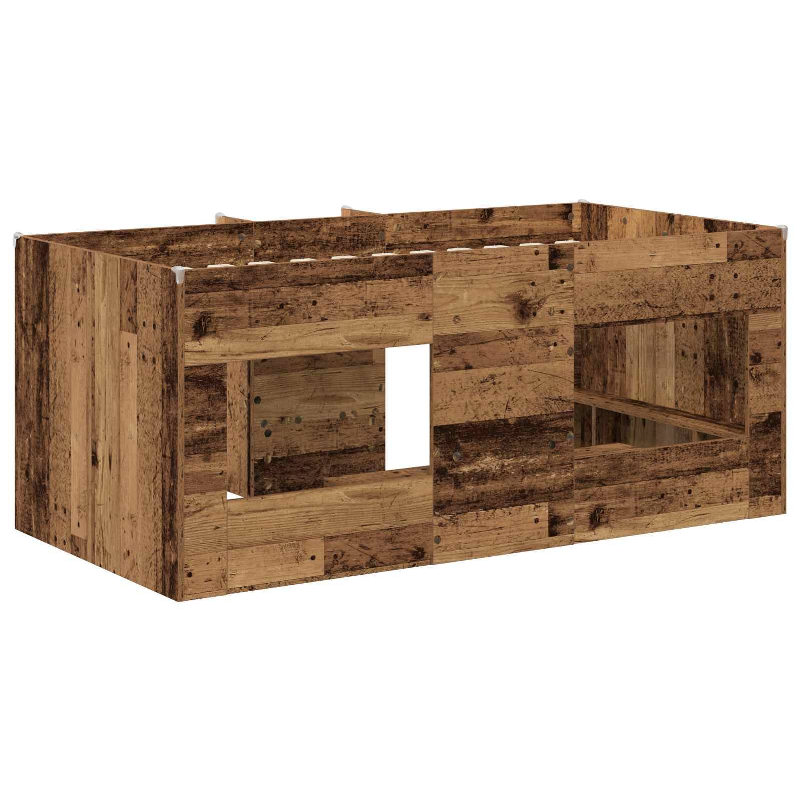 vidaXL Hochbett für Kinder 2 pcs Altholz 163 x 101,1 x 68,5 cm
