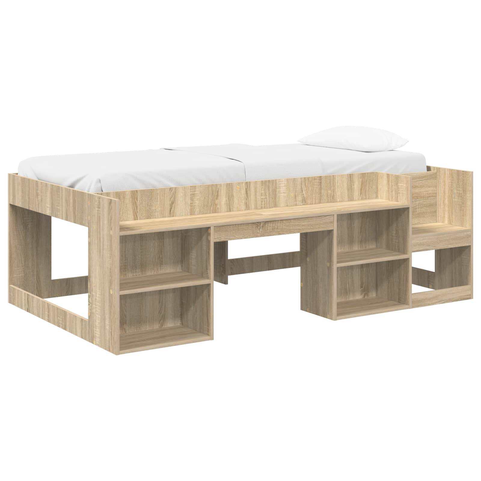vidaXL Kinderbettgestell mit Stauraum Sonoma-Eiche 75 x 190 cm