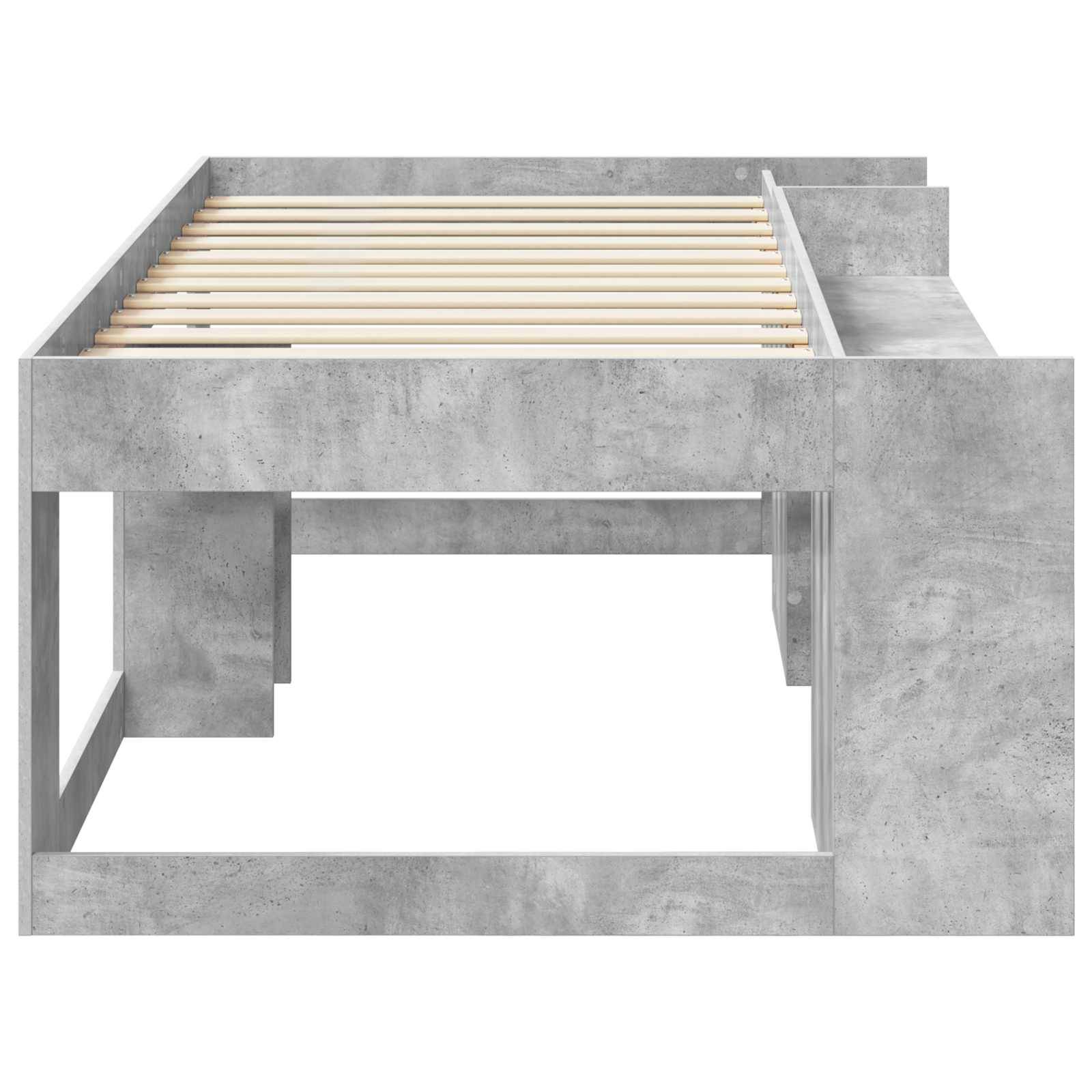 vidaXL Kinderbettgestell mit Stauraum Betongrau 90 x 200 cm