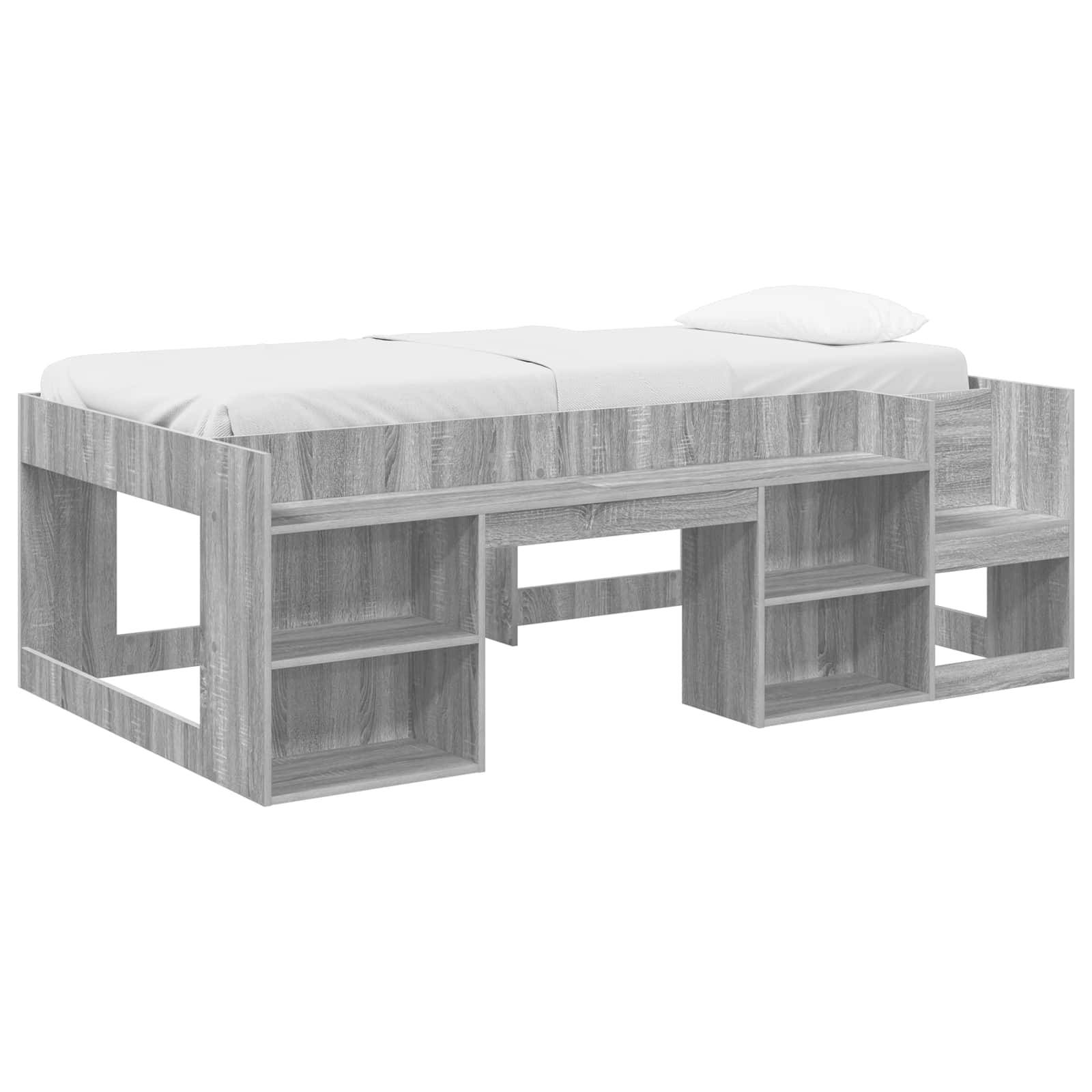 vidaXL Kinderbettgestell mit Stauraum Grau Sonoma 90 x 200 cm