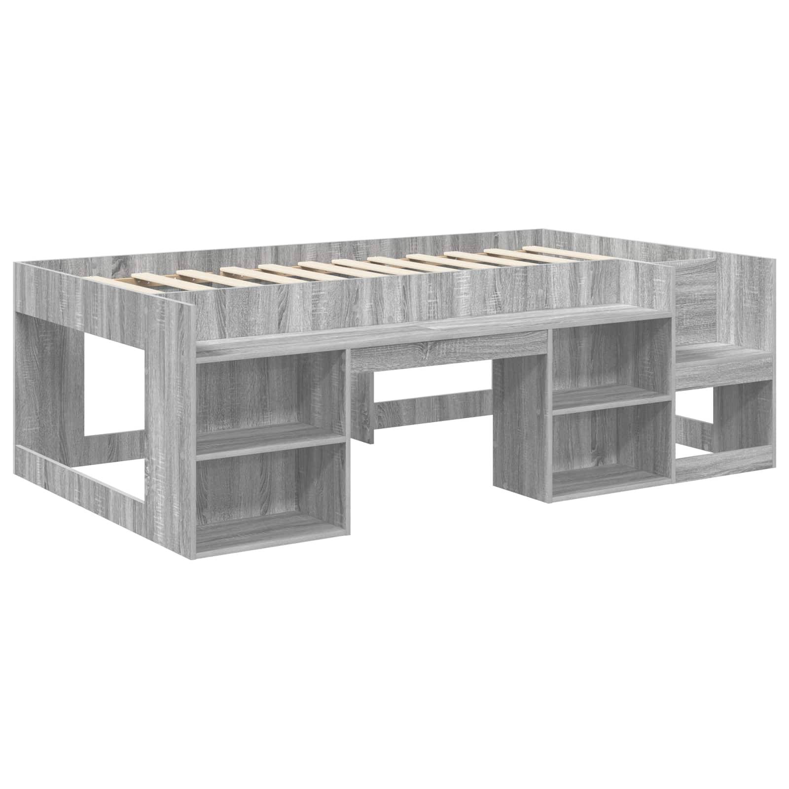 vidaXL Kinderbettgestell mit Stauraum Grau Sonoma 90 x 200 cm