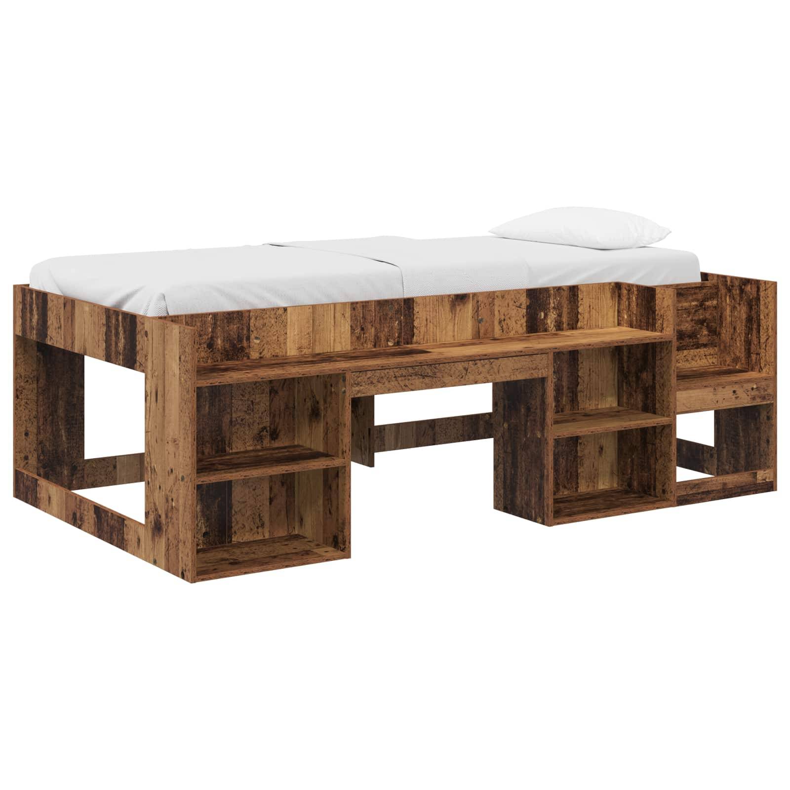 vidaXL Kinderbettgestell mit Stauraum Altholz 80 x 200 cm