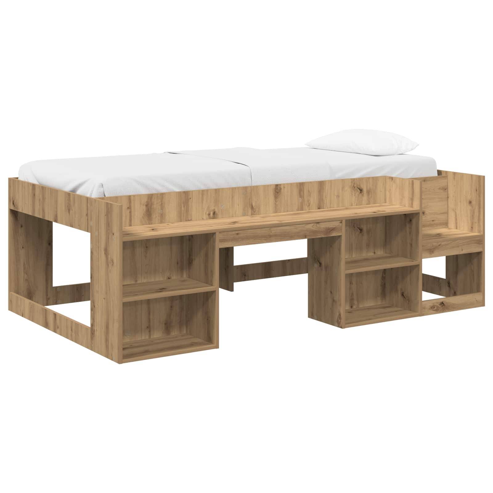 vidaXL Kinderbettgestell mit Stauraum Artisan-Eiche 90 x 190 cm