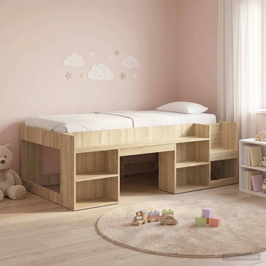 vidaXL Kinderbettgestell mit Stauraum Sonoma-Eiche 98,5 x 200 cm