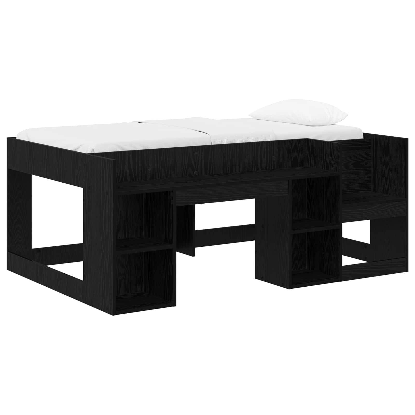 vidaXL Kinderbettgestell mit Stauraum Schwarze Eiche 80 x 160 cm