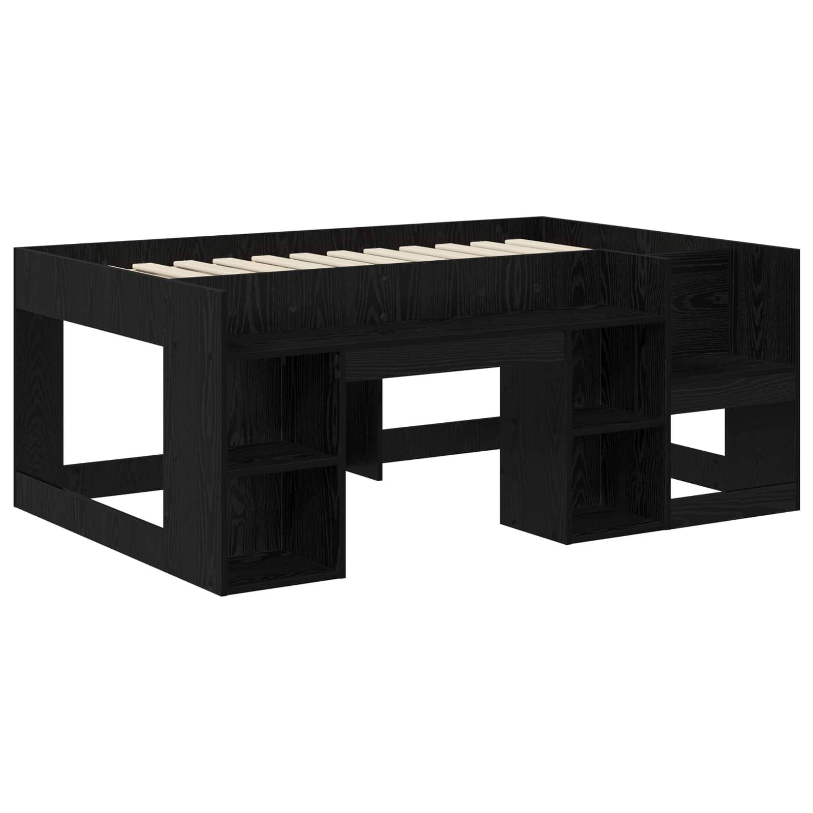 vidaXL Kinderbettgestell mit Stauraum Schwarze Eiche 80 x 160 cm