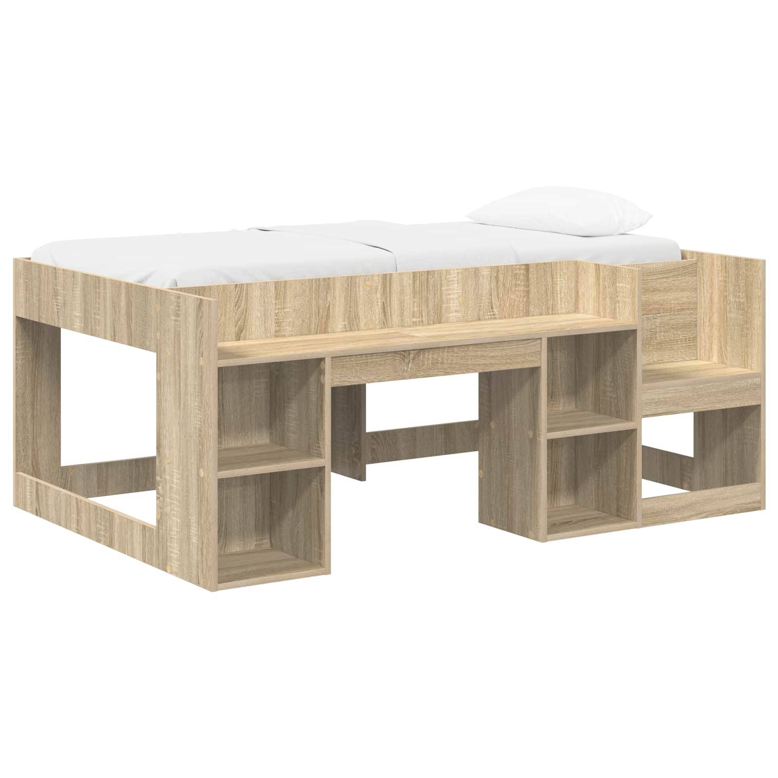 vidaXL Kinderbettgestell mit Stauraum Sonoma-Eiche 80 x 160 cm