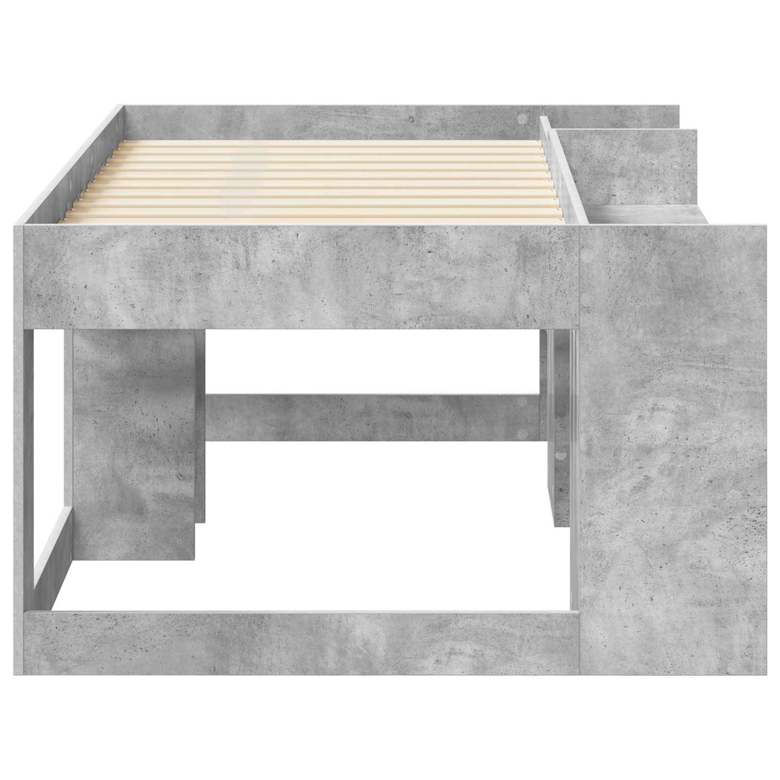 vidaXL Kinderbettgestell mit Stauraum Betongrau 80 x 160 cm