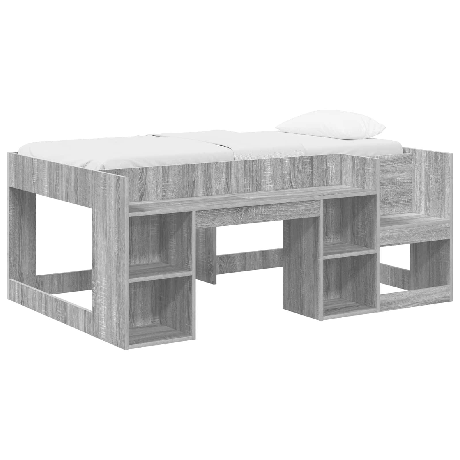 vidaXL Kinderbettgestell mit Stauraum Grau Sonoma 80 x 160 cm